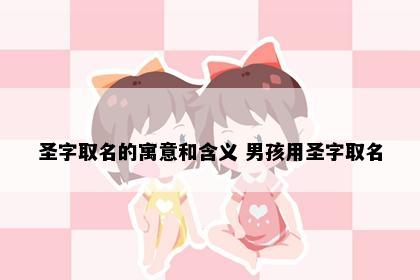 圣字取名的寓意和含义 男孩用圣字取名