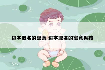 进字取名的寓意 进字取名的寓意男孩