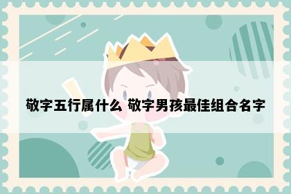 敬字五行属什么 敬字男孩最佳组合名字
